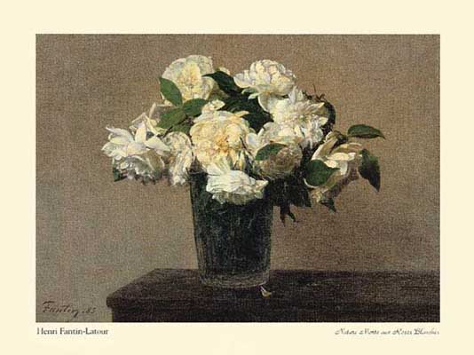 Henri Fantin Latour Still Life With White Roses