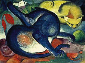 Franz Marc Two Cats Blue & Yellow