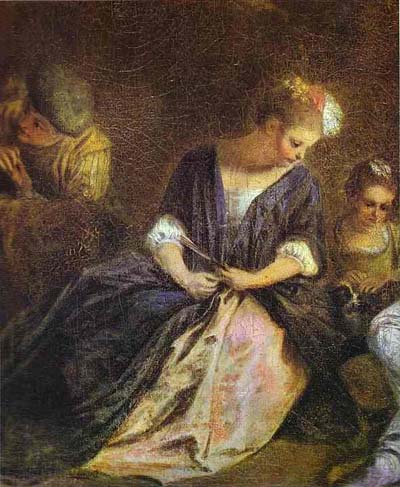 Jean Antoine Watteau Recreation Italienne Detail