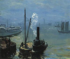 William Glackens Tugboat and Lighter