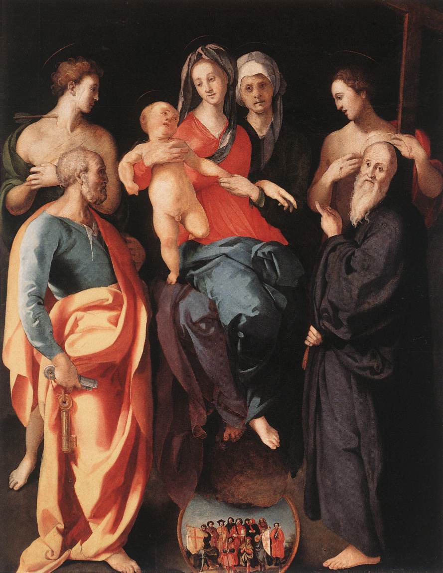 PONTORMO Jacopo Madonna and Child with St Anne and Other Saints