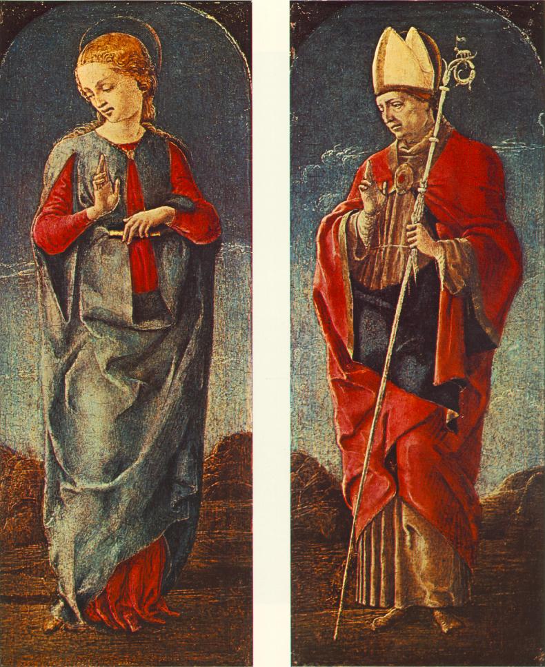 TURA Cosme Virgin Announced and St Maurelio panels of a polyptych