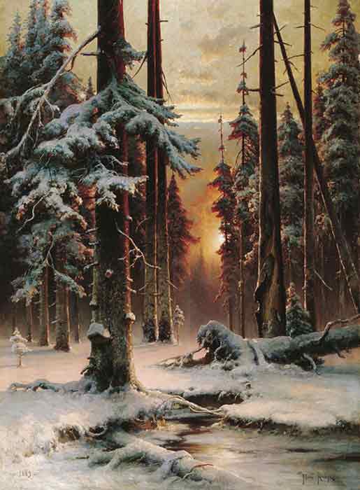 Winter Sun Dawn in a Forest, 1889