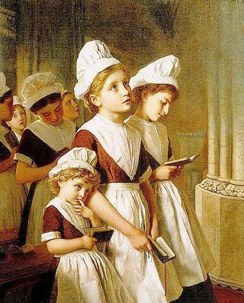 Young Girls at Prayer in the Chapel