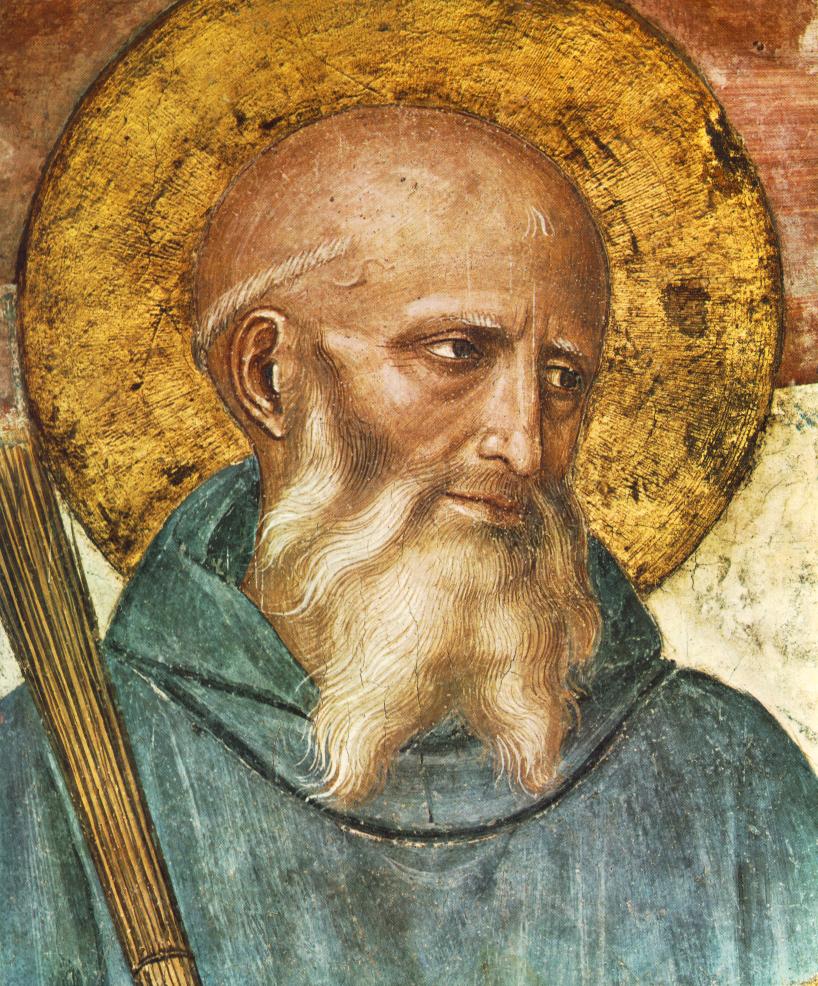 St Benedict (detail of Crucifixion)