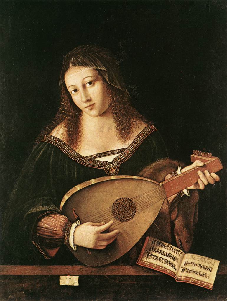 Woman Playing a Lute