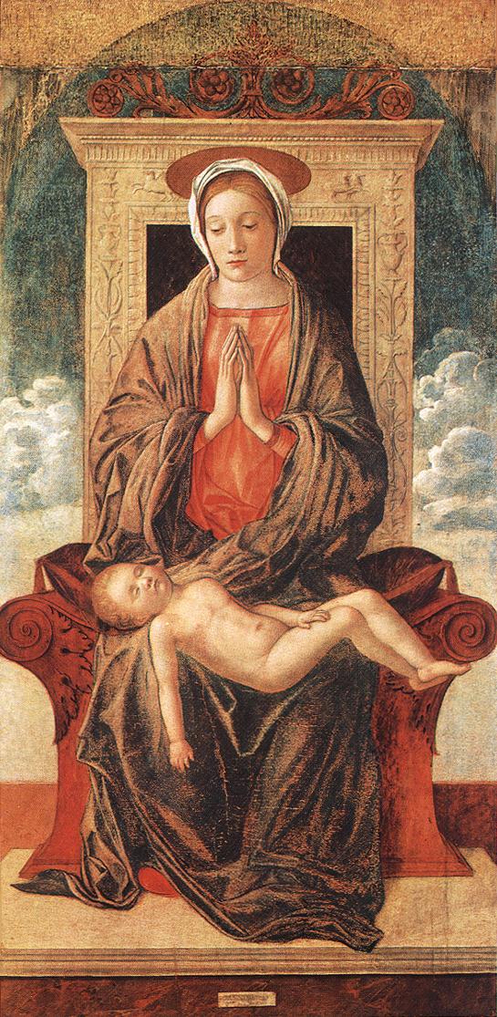 Madonna Enthroned Adoring the Sleeping Child