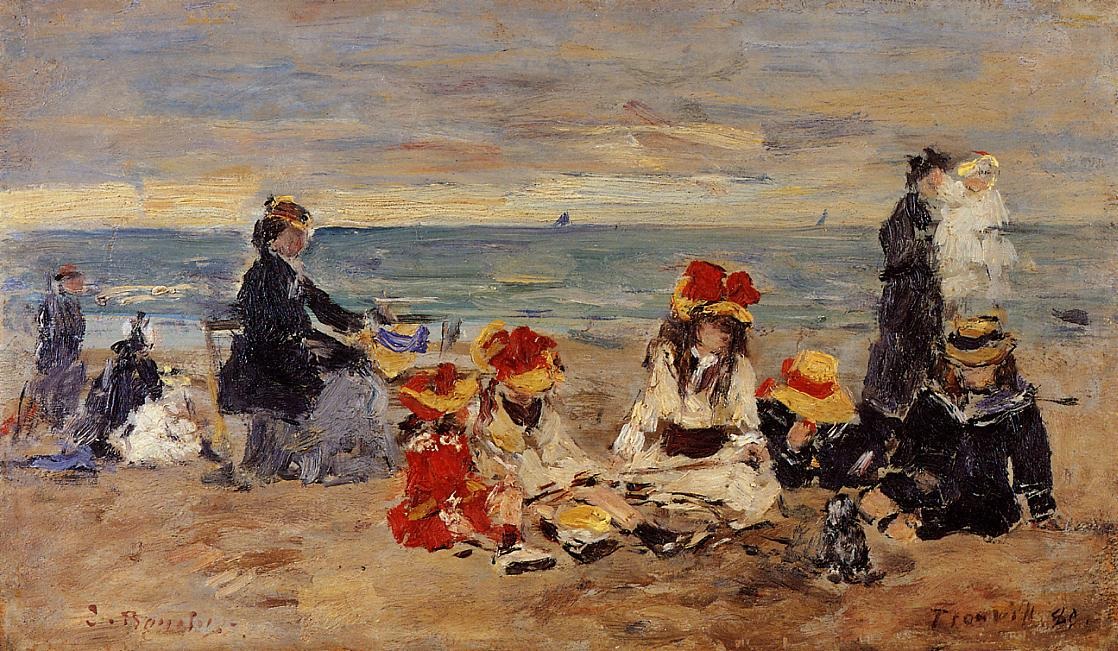 Woman and Children on the Beach at Trouville 1