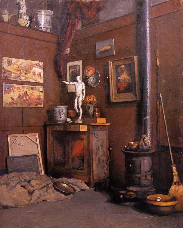 Interior of a Studio with Stove