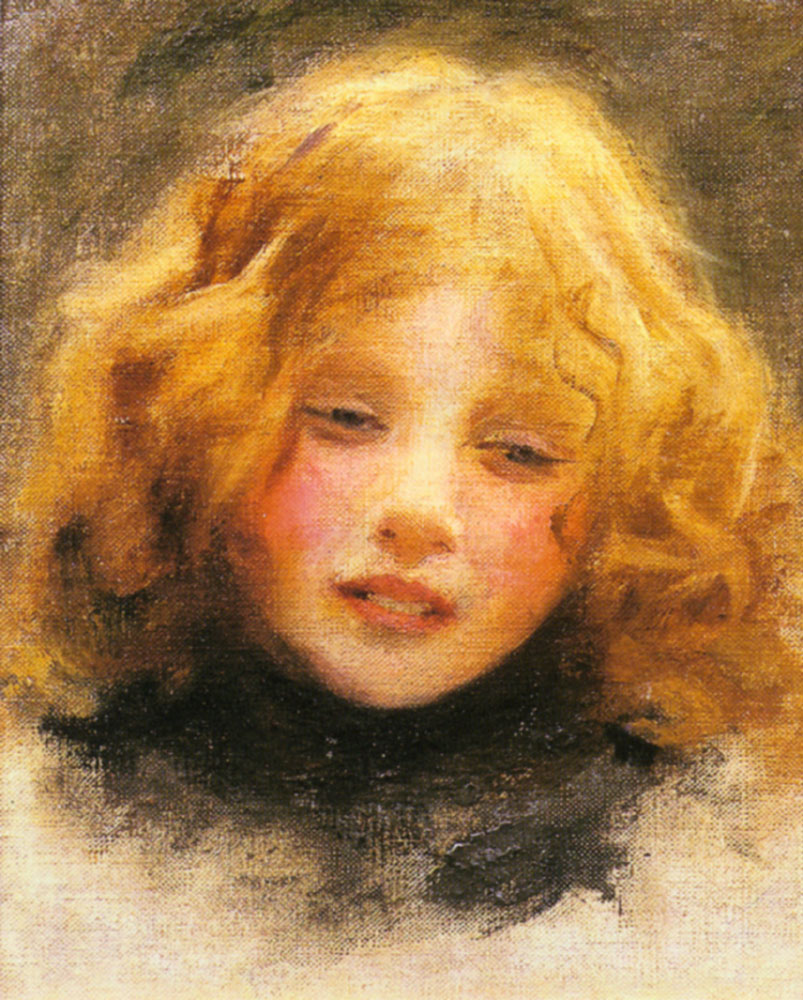 Head study of a young girl