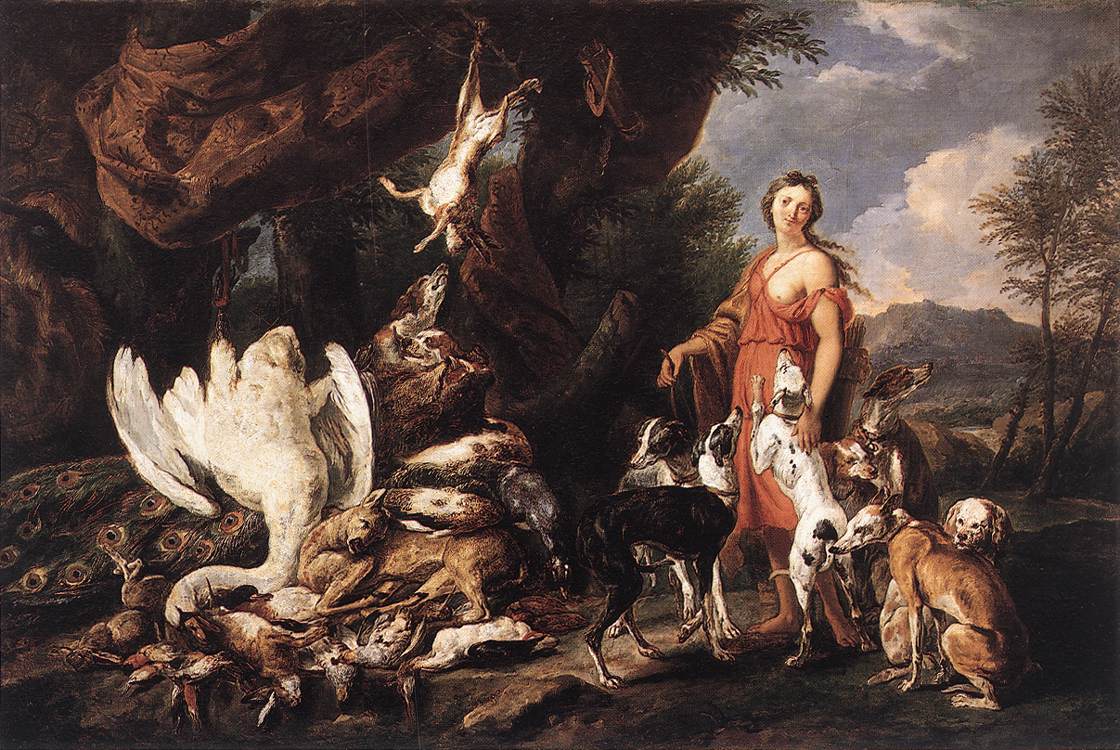 Diana with Her Hunting Dogs beside Kill