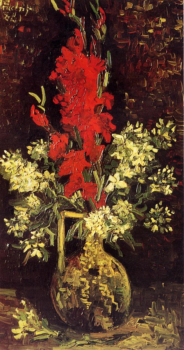 Vase with Gladioli and Carnations