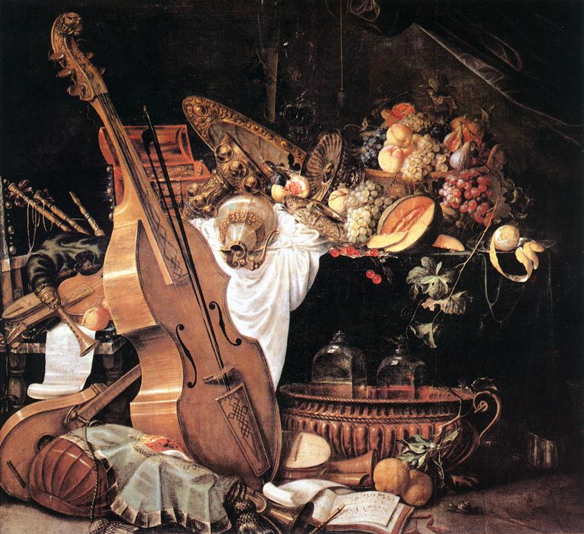 Vanitas Still-Life with Musical Instruments