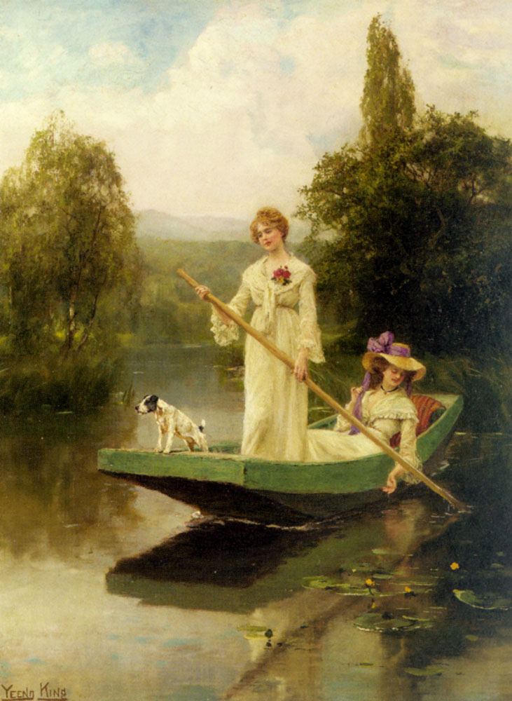 Two Ladies Punting on the River