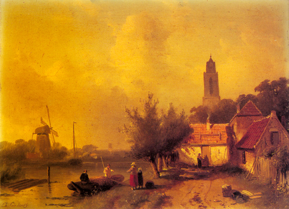 A River Landscape with Figures