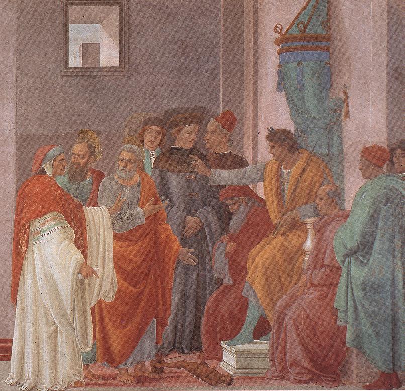 Disputation with Simon Magus and Crucifixion of Peter (right