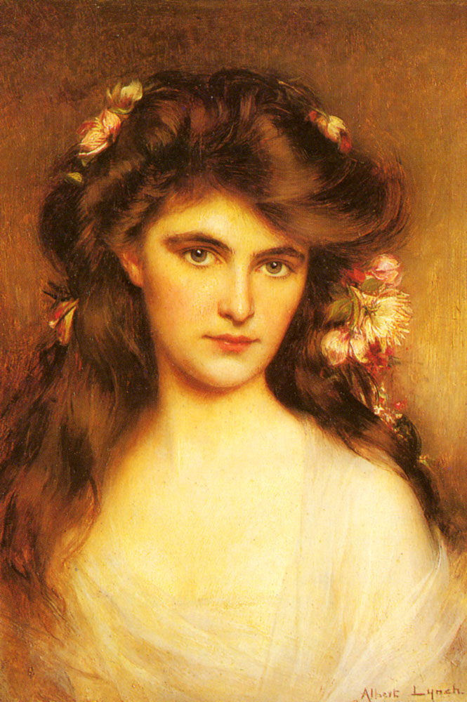 A Young Beauty with Flowers in her Hair