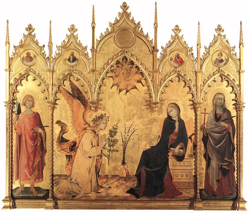 The Annunciation and Two Saints