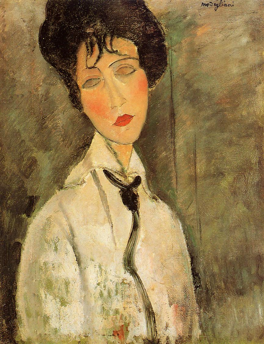 Portrait of a Woman in a Black Tie