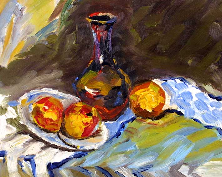 Still Life with Pottery, and Peaches