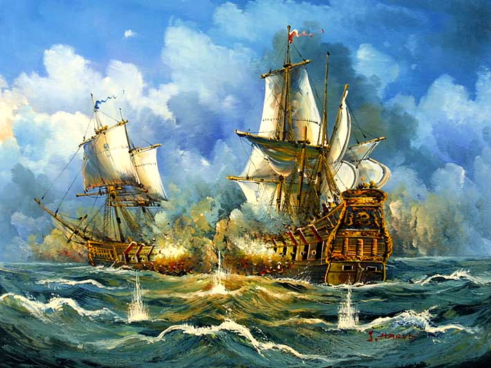 Sea Battle Scene