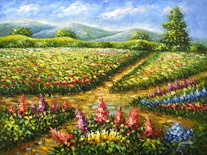 Flower Field oil paintings on canvas