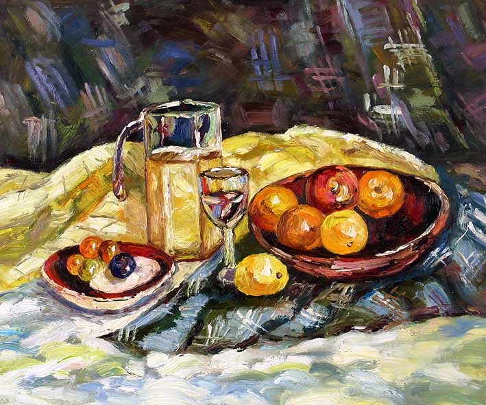 Still Life with Fruit and Glassware