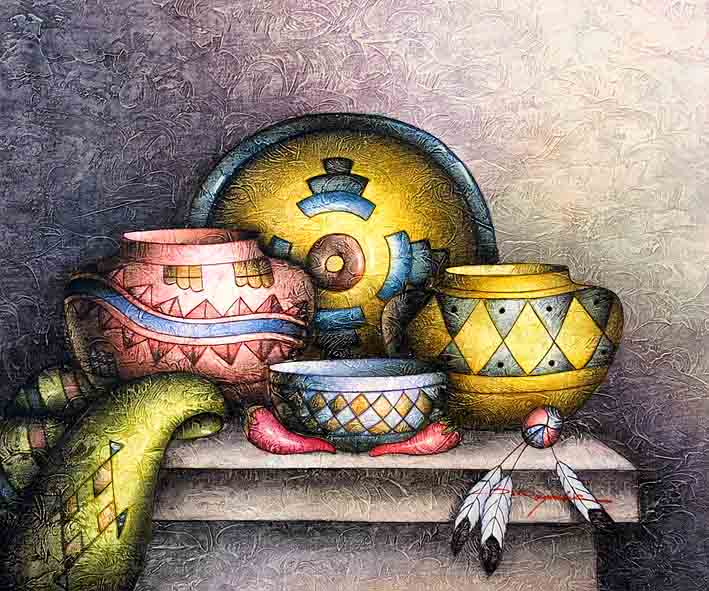 Still Life with Mayan Pottery