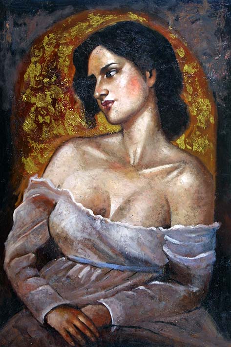 oil paintings from photos, A Greek Beauty, II