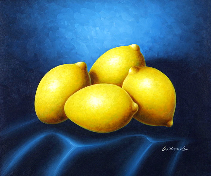 Lemons On A Blue Cloth