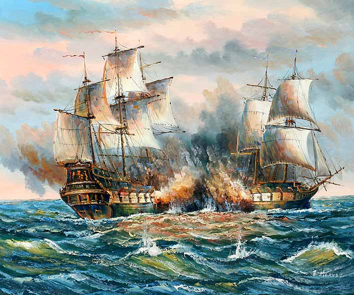 Sea Battle Scene