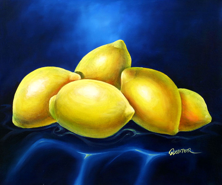 Lemons On A Blue Cloth