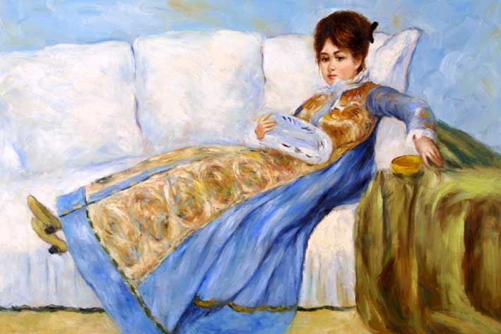 Mme. Monet reading Le Figaro