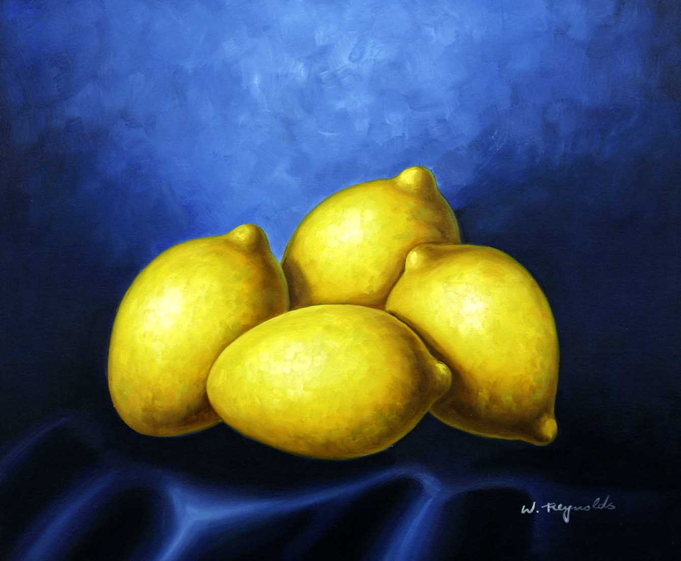 Lemons On A Blue Cloth