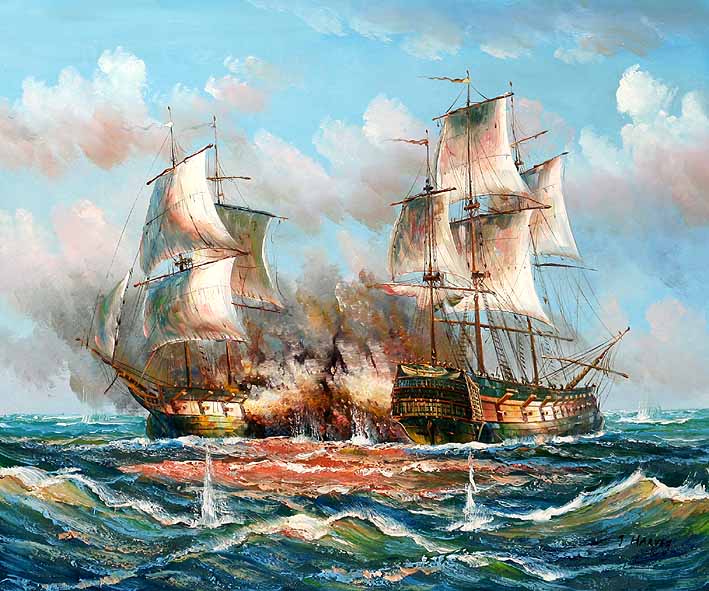 Sea Battle Scene