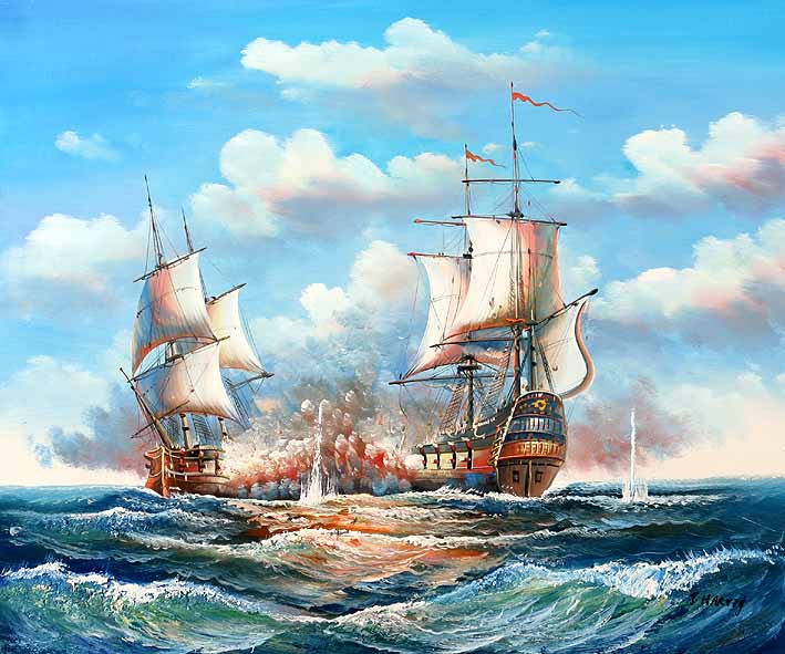 Sea Battle Scene