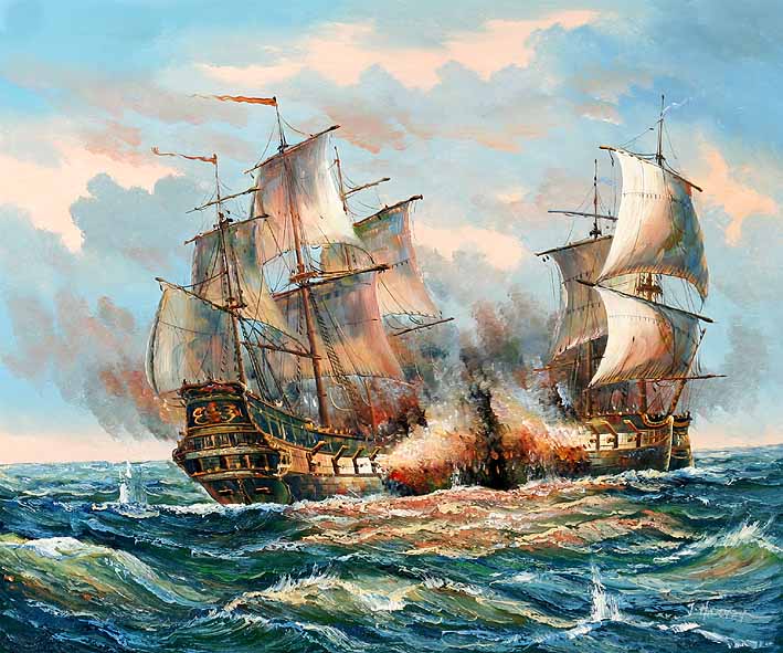 Sea Battle Scene