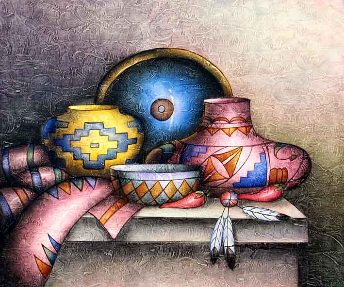 Still Life with Mayan Pottery