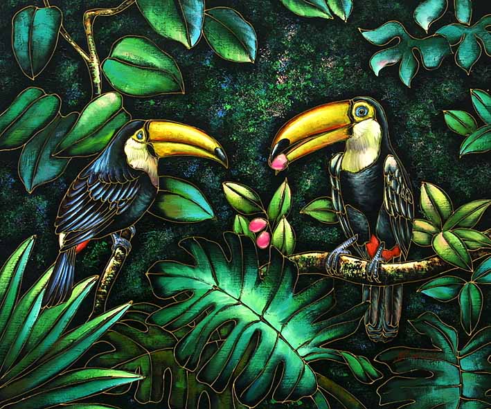 Berry-Munching Toucans