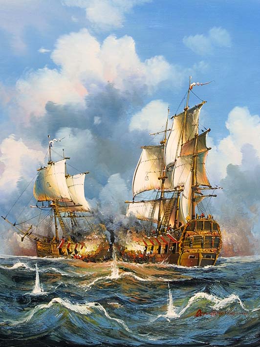 Sea Battle Scene