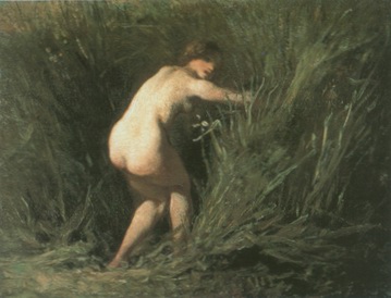 girl in bulrush