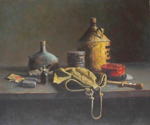 Water bottle, and other Still life paintings