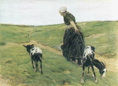 Woman with goats