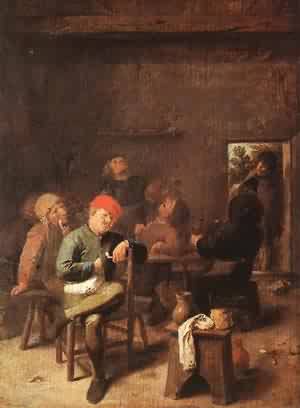 Peasants Smoking And Drinking 1635