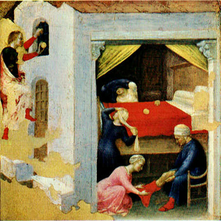 Quaratesi Altarpiece St Nicholas and three poor maiden 1425