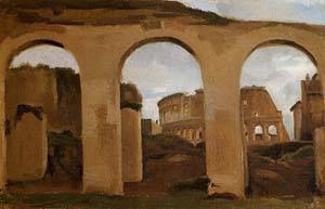 Rome The Coliseum Seen through Arches of the Basilica of Constantine 1825