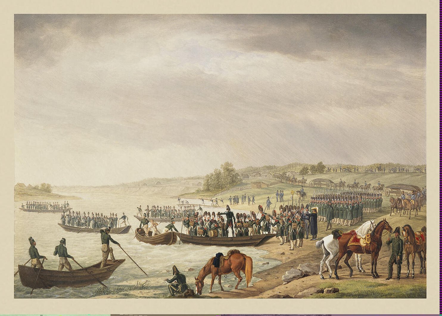 Italian Corp of Eugene Beauharnais Crossing the Niemen on 30 June 1812