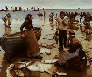 A Fish Sale On A Cornish Beach