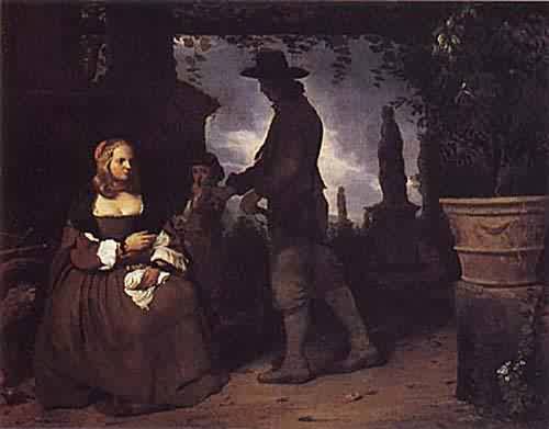 A Young Couple and a Boy in a Garden about 1650