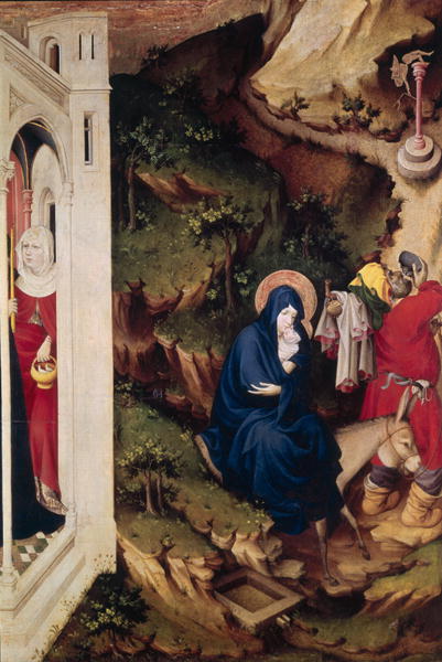 Altarpiece of the Chartreuse de Champmol right hand side depicting the Flight into Egypt 1393 99